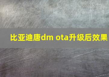 比亚迪唐dm ota升级后效果